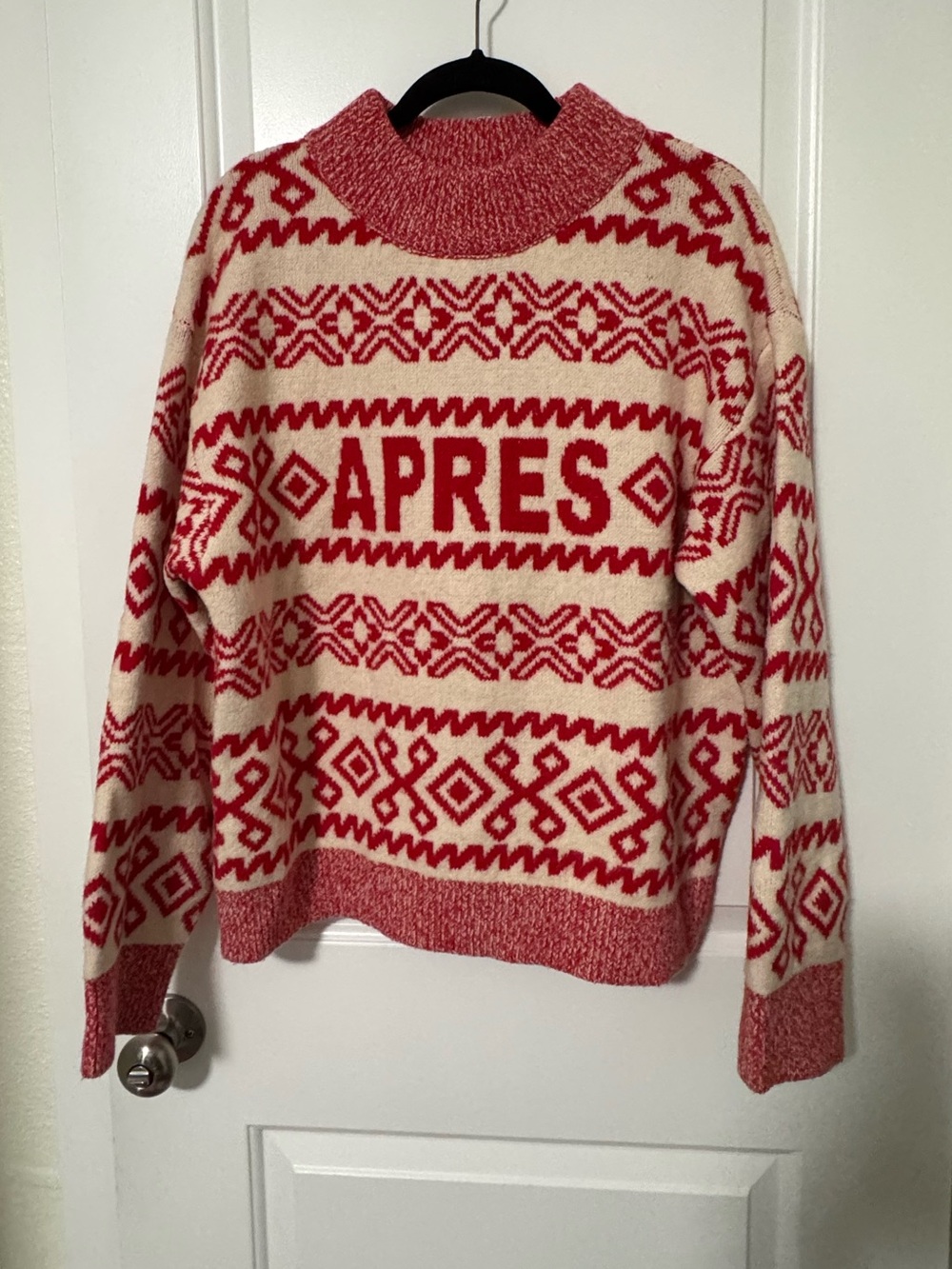 a new day Red & Cream Fair Isle 'APRES' Knit Sweater